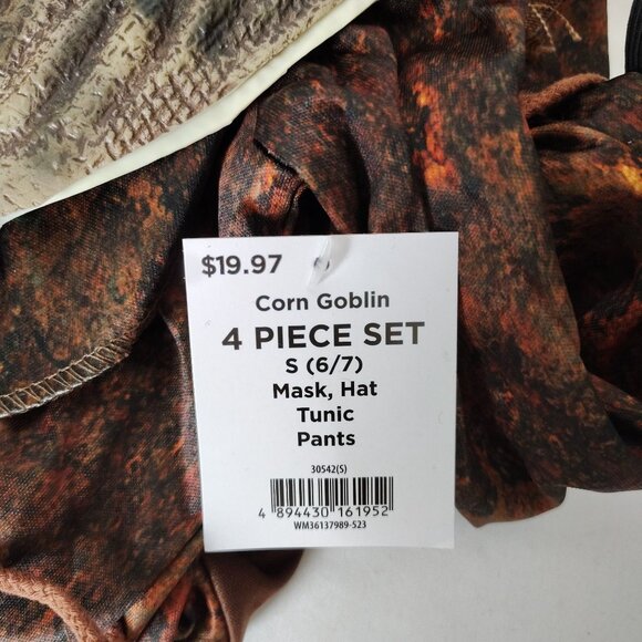 Youth Unisex S (6/7) Corn Goblin Halloween Costume Mask Hat Tunic and Pants Set - Picture 7 of 8